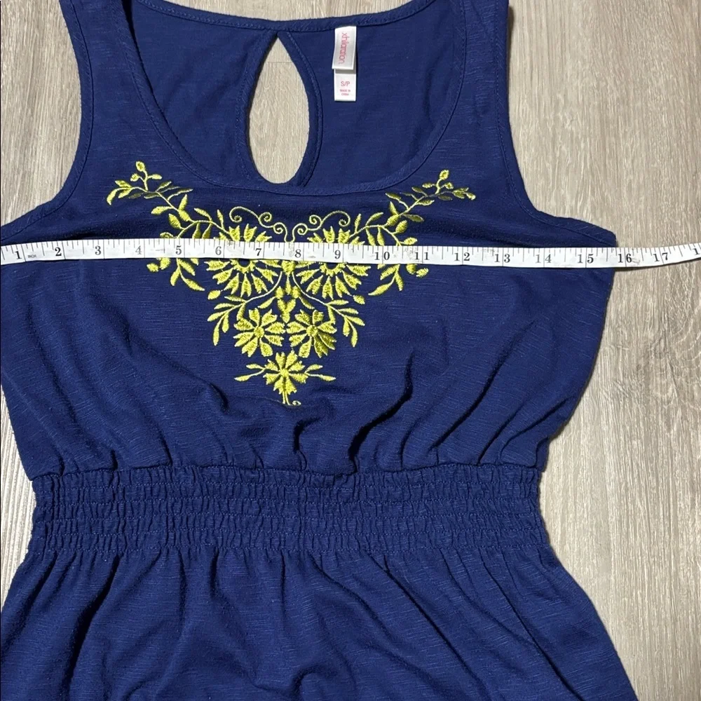 Xhilaration Blue Dress with Yellow Embroidery - Picture 3 of 3